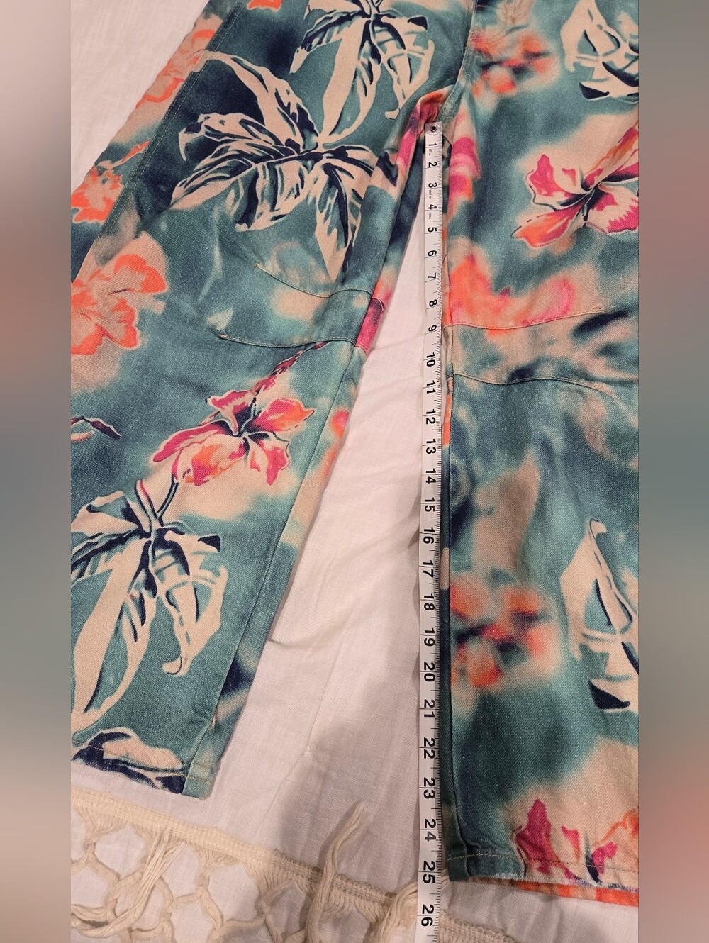 Free People Good Luck Barrel Jeans Pool Floral 30 - Picture 15 of 15